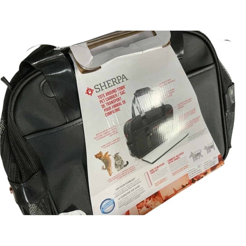 Sherpa Small Animal‎ Tote Around Town Pet Carrier Black Airline Approved New